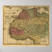  kaart van West-Afrika (1742) Poster (Voorkant)