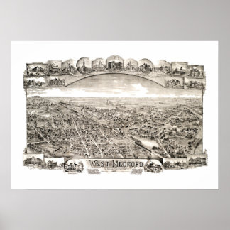 Kaart van West Medford, Massachusetts in 1897 Poster