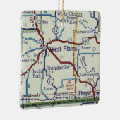 kaart van West Plains MO Keramisch Ornament (Rechts)