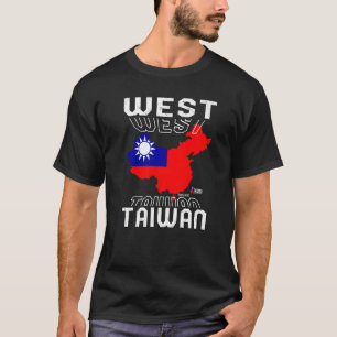 Kaart van West-Taiwan Republiek China Chinees Taiw T-shirt