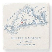 Kaart van West Tisbury Blauwe bruiloft