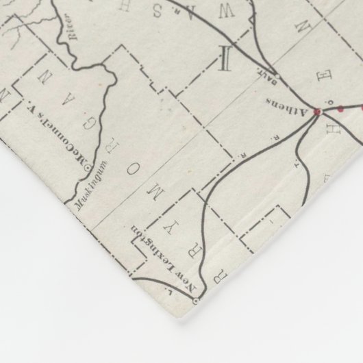  kaart van West-Virginia (1889) Fleece Deken (Hoek)