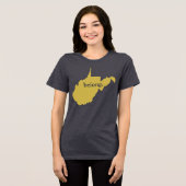 Kaart van West Virginia Belong State Pride Tri-Blend Shirt (Voorkant volledig)