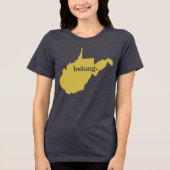 Kaart van West Virginia Belong State Pride Tri-Blend Shirt (Voorkant)