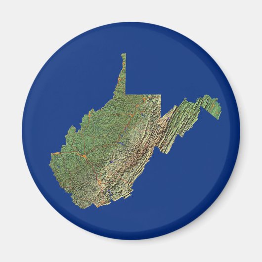 Kaart van West Virginia Magneet (Voorkant)