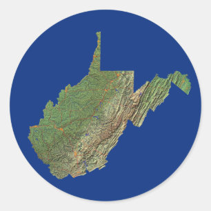 Kaart van West Virginia Sticker