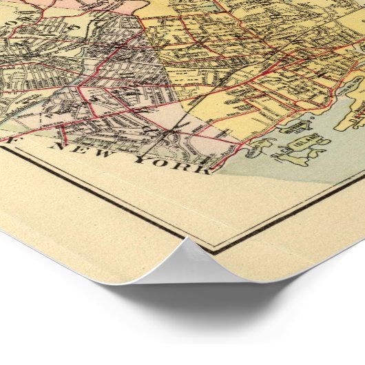 Kaart van Westchester Co Poster (Hoek)