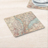 Kaart van Westchester County, New York Kartonnen Onderzetters (Schuin)