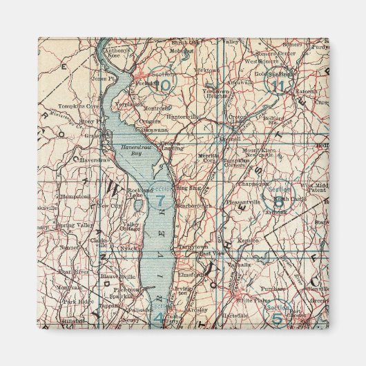 Kaart van Westchester County, New York Magneet (Voorkant)