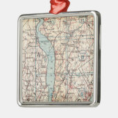 Kaart van Westchester County, New York Metalen Ornament (Links)