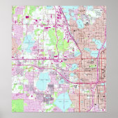  kaart van Western Orlando Florida (1956) Poster (Voorkant)