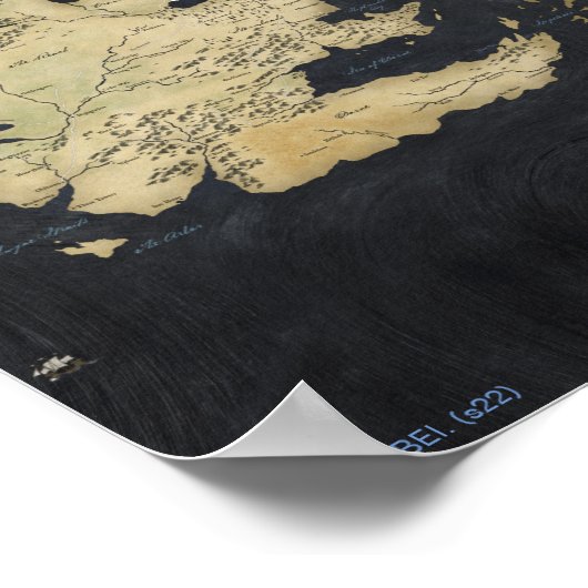 Kaart van Westeros Poster (Hoek)