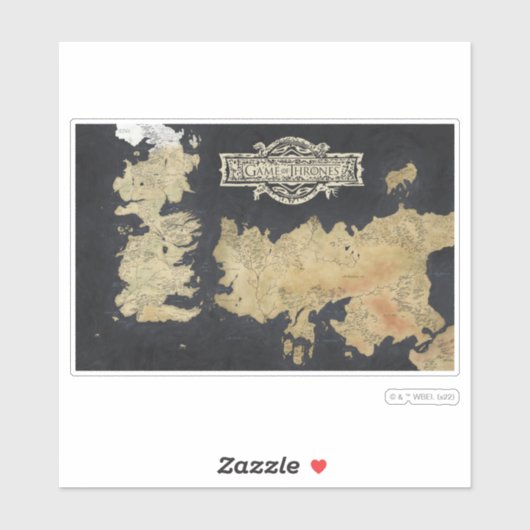 Kaart van Westeros Sticker (Vel)