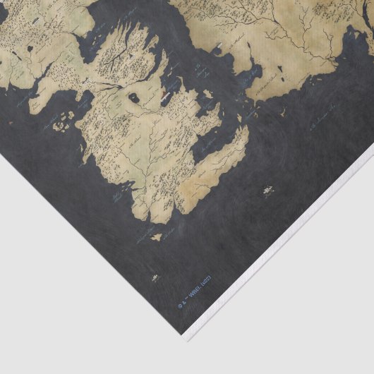 Kaart van Westeros Tissuepapier (Detail)