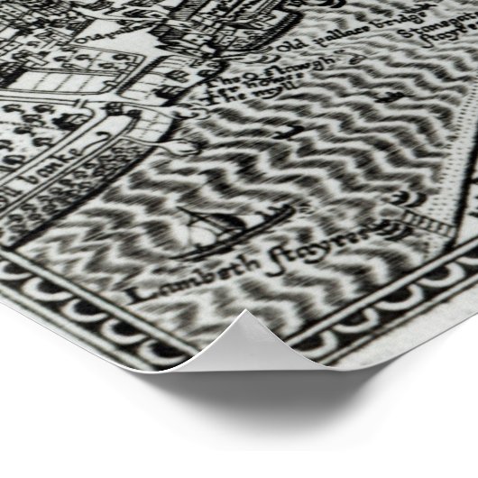 Kaart van Westminster uit 'Speculum Britannia' Poster (Hoek)