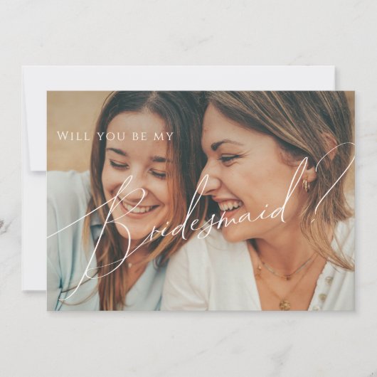 Kaart van whimsical Faded Photo Bridesmaid-voorste (Voorkant)
