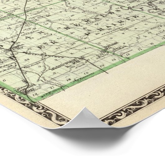 Kaart van White County Poster (Hoek)