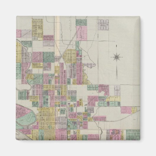 Kaart van Wichita, Kansas Magneet (Voorkant)