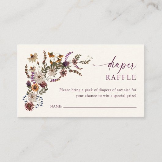 Kaart van Wilde bloem Raffle (Voorkant)