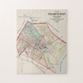  kaart van Wilmington Delaware (1884) Legpuzzel (Verticaal)