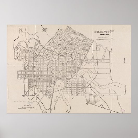 kaart van Wilmington Delaware (1921) Poster (Voorkant)