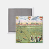 Kaart van Wilnis, van "Civitates Orbis Terrarum" d Magneet (Voorkant / Achterkant)