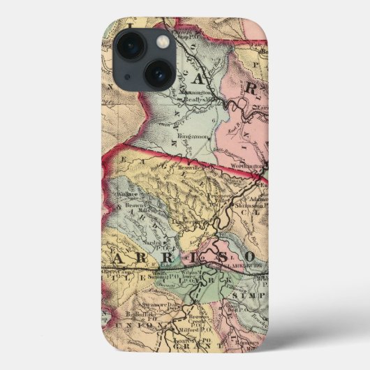 Kaart van Winfield, West Virginia Case-Mate iPhone Case (Achterkant)