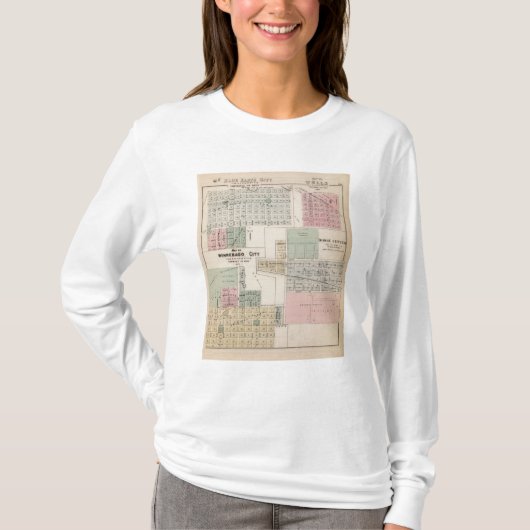 Kaart van Winnebago City Map of Blue Earth, Minnes T-shirt (Voorkant)