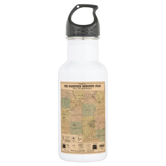 Kaart van Winnebago County Illinois (1902) Waterfles (Voorkant)