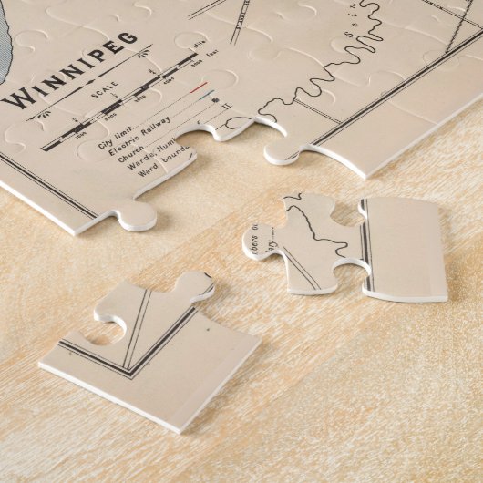  kaart van Winnipeg Canada (1906) Legpuzzel (Zijkant)