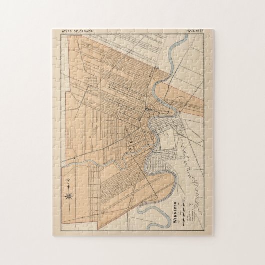  kaart van Winnipeg Canada (1906) Legpuzzel (Verticaal)