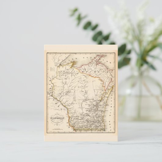  kaart van Wisconsin 1852 (Staand voorkant)