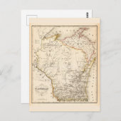  kaart van Wisconsin 1852 (Voorkant / Achterkant)