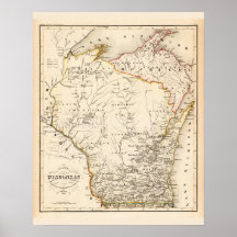 kaart van Wisconsin 1852