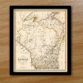 kaart van Wisconsin 1852 Poster