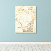  kaart van Wisconsin 1852 Poster Canvas Afdruk (Insitu (Houten vloer))