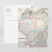  kaart van Wisconsin (1855) (Voorkant / Achterkant)