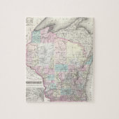  kaart van Wisconsin (1855) Legpuzzel (Verticaal)