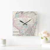  kaart van Wisconsin (1855) Vierkante Klok (Huis)