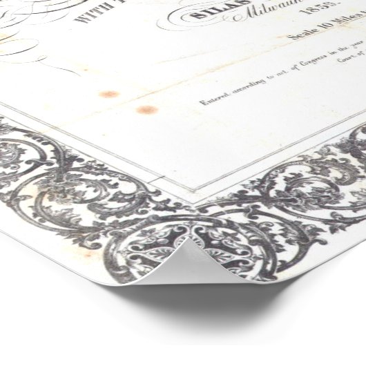  kaart van Wisconsin (1856) Poster (Hoek)