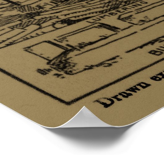 kaart van Wisconsin (1912) - Tan Poster (Hoek)