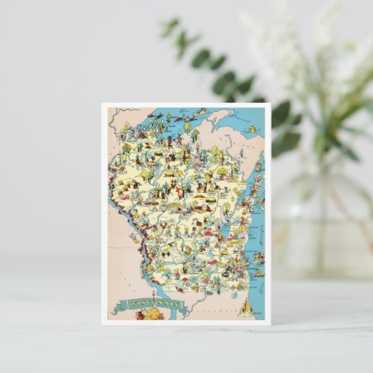 kaart van Wisconsin Funny (Staand voorkant)