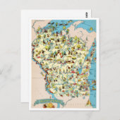  kaart van Wisconsin Funny (Voorkant / Achterkant)