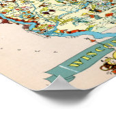  kaart van Wisconsin Funny Poster (Hoek)