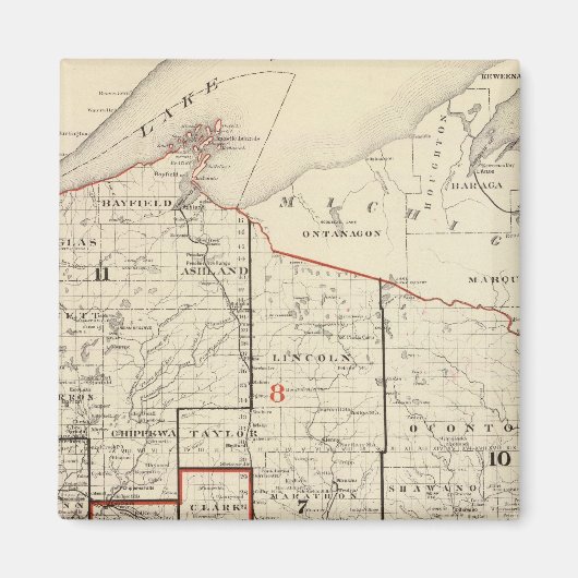 Kaart van Wisconsin Magneet (Voorkant)