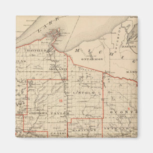 Kaart van Wisconsin met senatoriale districten Magneet