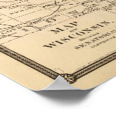 Kaart van Wisconsin met senatoriale districten Poster (Hoek)