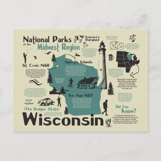 Kaart van Wisconsin National Parks (Voorkant)