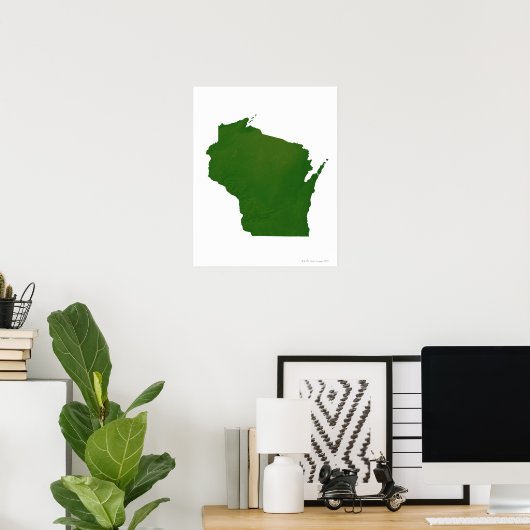Kaart van Wisconsin Poster (Thuiskantoor)