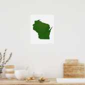 Kaart van Wisconsin Poster (Keuken)